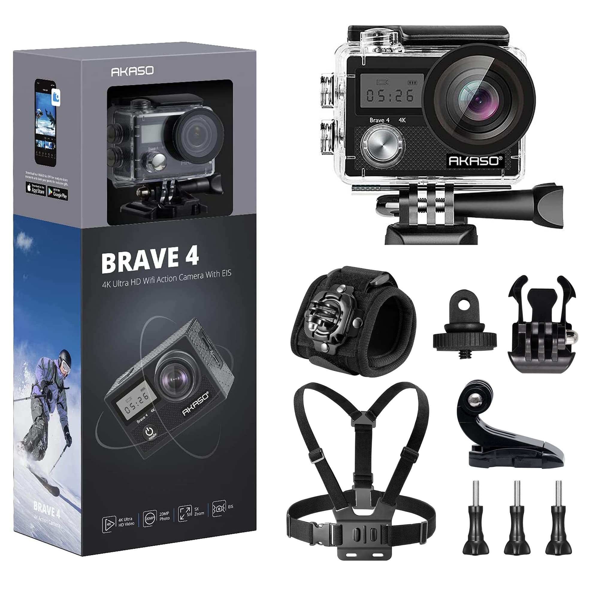 Amazon.com : AKASO Brave 4 Action Camera with 64GB SD Card Bundle